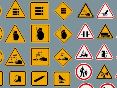 Polygon Decals 202 pieces - Collection 3 Low-poly 3D model