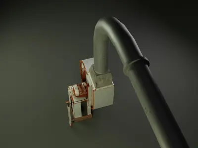 Ventilation cyclone in the shelter Low-poly 3D model