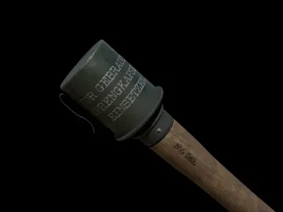Stick Grenade PBR Free low-poly 3D model