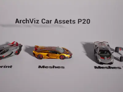 ArchViz Car Assets P20 - Unreal Engine 5 3D model