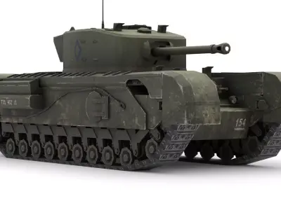 Churchill Mk VII - WWII British Infantry Tank 3D Model Low-poly 3D model