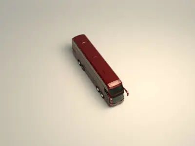 Low Poly Coach Bus 03 Low-poly 3D model