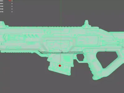 Futuristic Yellow Gun 3D model get
