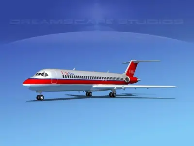 Douglas DC-9-30 US Air 3D model