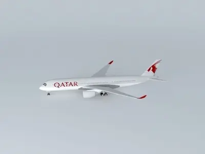 Qatar Airways Airbus A350-900 Free 3D model