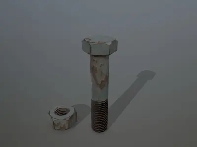Bolts bolt and nut Low-poly 3D model order