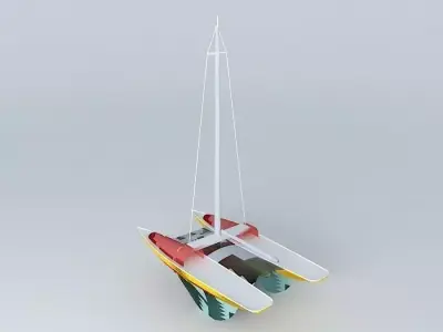 Double hull boat Free 3D model