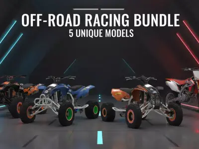 450cc Motocross  Enduro Bundle  5 Elite 3D Models 3D Model Pack