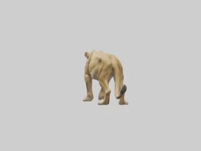 Lioness hunting model Low-poly 3D model