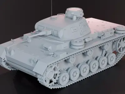 PzKpfw III - Panzer 3 Ausf E Print Ready 3D model 3D print model