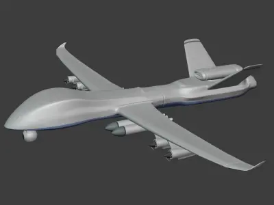 Generic UCAV - UAV - Military Combat Drone Low-poly 3D model
