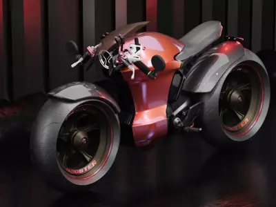 Futuristic EV Bike Concept 3D model