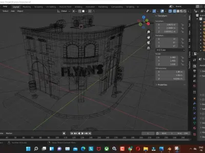 tron-flynns low poly model render in blender Low-poly 3D model
