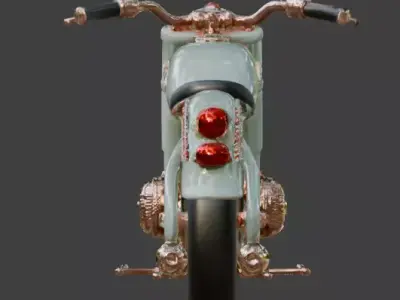 Luxury Jeweled Jade and Rose Gold Cruiser Low-poly 3D model