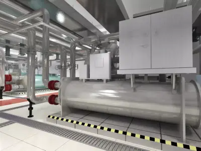 Industrial Pump Room 3D model purchase