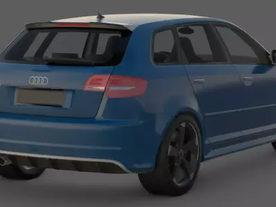2012 Audi RS3 Sportback 3D Model  The Original Hot Hatch Killer Low-poly 3D model