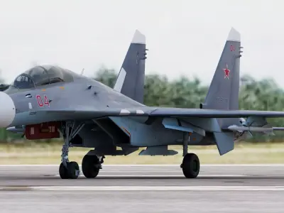 Russian Fighter Jet Sukhoi SU-30 MKK MK2 Flanker G 3D model