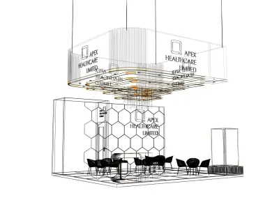 Exhibition Stall  6X5Mtr Three Side open 3D model