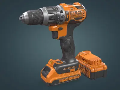 Power Drill Low-poly 3D model purchase