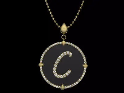 Pendant M and C  Free 3D model