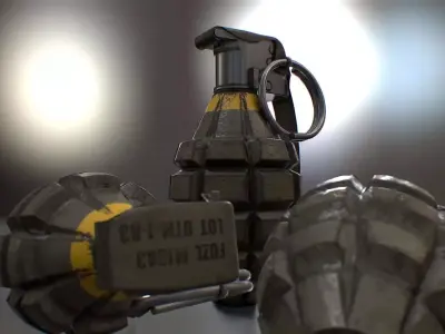 MK2 HandGrenade GameReady Low-poly 3D model