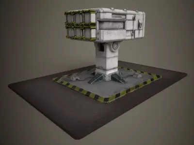 SAM SITE Missile Launcher Anti Air Defence Low-poly 3D model