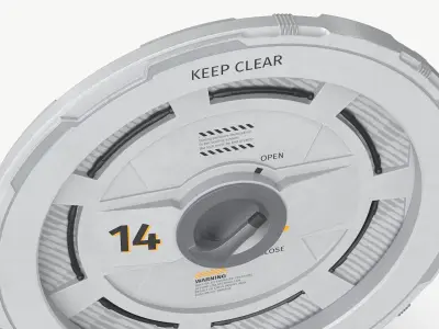 Station 14 Rotary Seal Hatch White 3D model