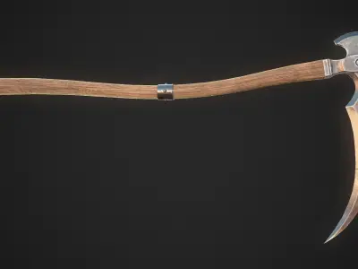 Scythe axe Low-poly 3D model