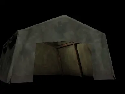 Military tent Low-poly 3D model