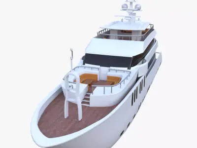 Modern Luxury Yacht PBR Low Poly Blender Ready Low-poly 3D model