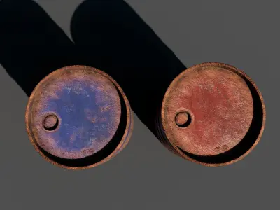 Old Oil Drums Rusty Oily Variants  Free low-poly 3D model