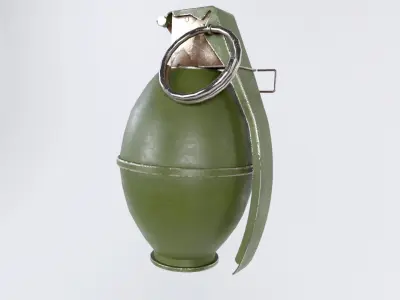 frag grenade Low-poly 3D model 2
