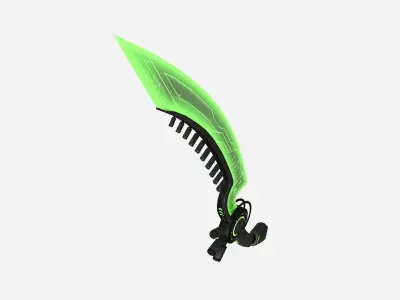 SciFi Dagger A03 Black Green - Sci Fi Weapon Design Free low-poly 3D model