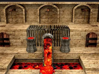 dungeon and temple  Low-poly 3D model