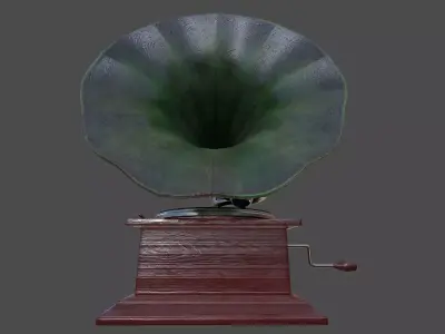 Phonograph - Low Poly old gramophone Low-poly 3D model
