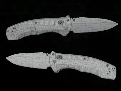 Knife military highpoly for film realistic 3D model
