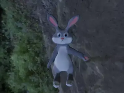 Rabbit cute cartoon rabbit animated in blender for kids Free 3D model