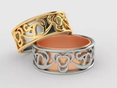 2 Part Filigree Wedding-Band  3D print model