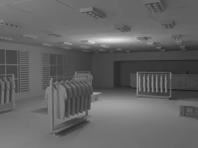 Clothing Store Interior No Material 3D model