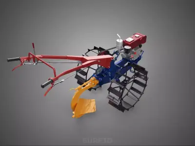 SMALL HAND WALKING TRACTOR MOUNT PLOWING BLADE MOLD BOARD FIELD 3D model