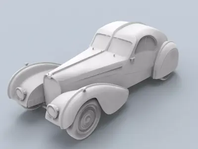 Bugatti 1936 Classic Car 3D print model