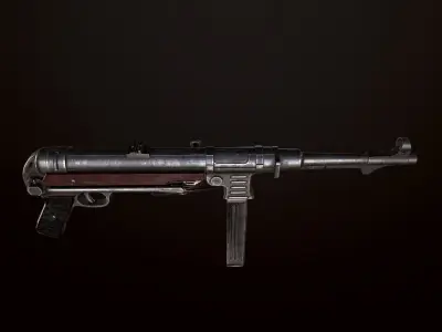MP-40 WW2 submachine gun Low-poly 3D model