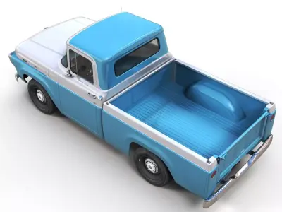 1958 American pickup truck Low-poly 3D model