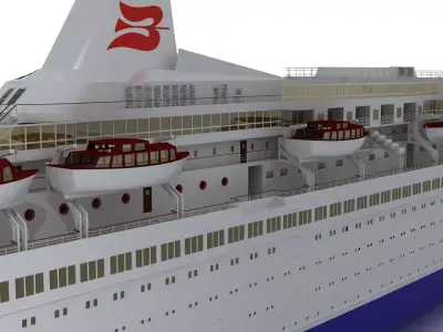 Royal Viking Star Cruise Ship Low-poly 3D model