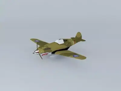 Battle plane P-40 Free 3D model