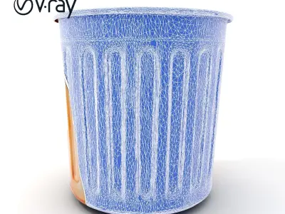 Metal Trash Can Model Pack for Game and Environment Design Low-poly 3D model