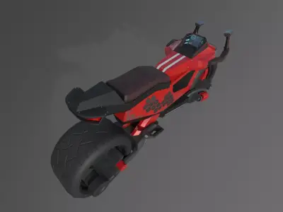 Cyberpank Moto GameReady Low-poly 3D model