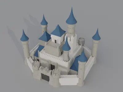 LOEPOLY  CASTLE MODEL Low-poly 3D model
