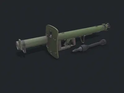 Panzerschreck Anti Tank Rocket Launcher Low-poly PBR Low-poly 3D model