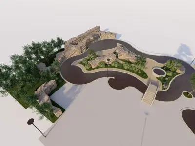 public park-Private Park Landscape 3D model buy